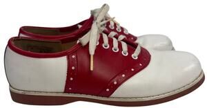 Vintage 70s Sears The Shoe Place Red White Saddle Oxford Shoes Women’s 5.5